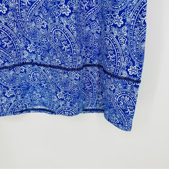 Lands' End Blue White Paisley Crew Neck Dress S - Picture 5 of 6